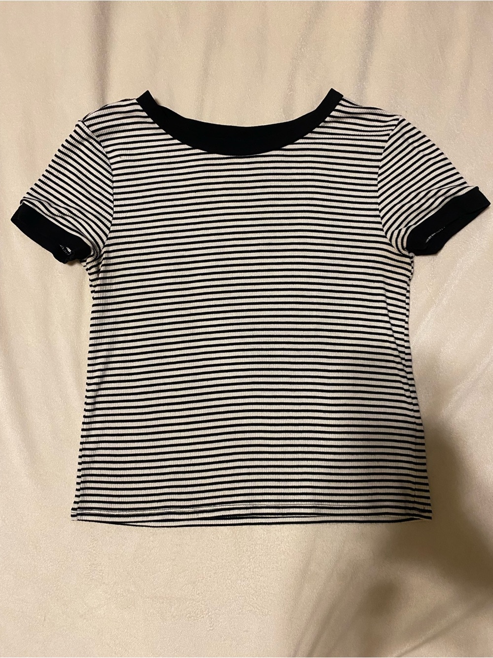 Black & White Striped Tee - Short Sleeve Top